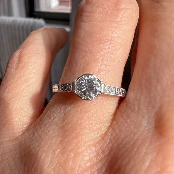 Vintage Diamond Engagement Ring, RBC 0.50ct.