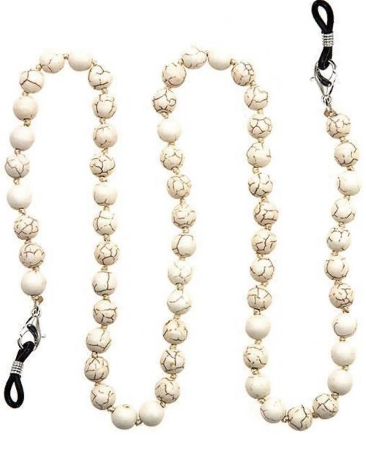 White Buffalo Beaded Sunglasses Chain Holder Necklace