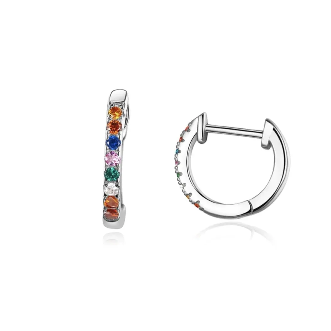 ZIRCONIA SILVER 925 HOOP EARRINGS