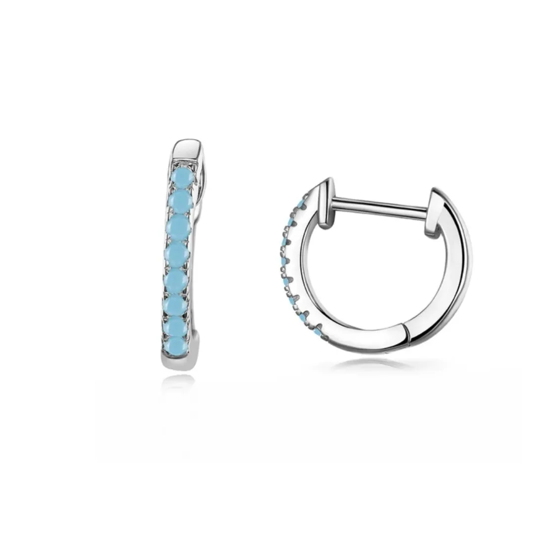 ZIRCONIA SILVER 925 HOOP EARRINGS